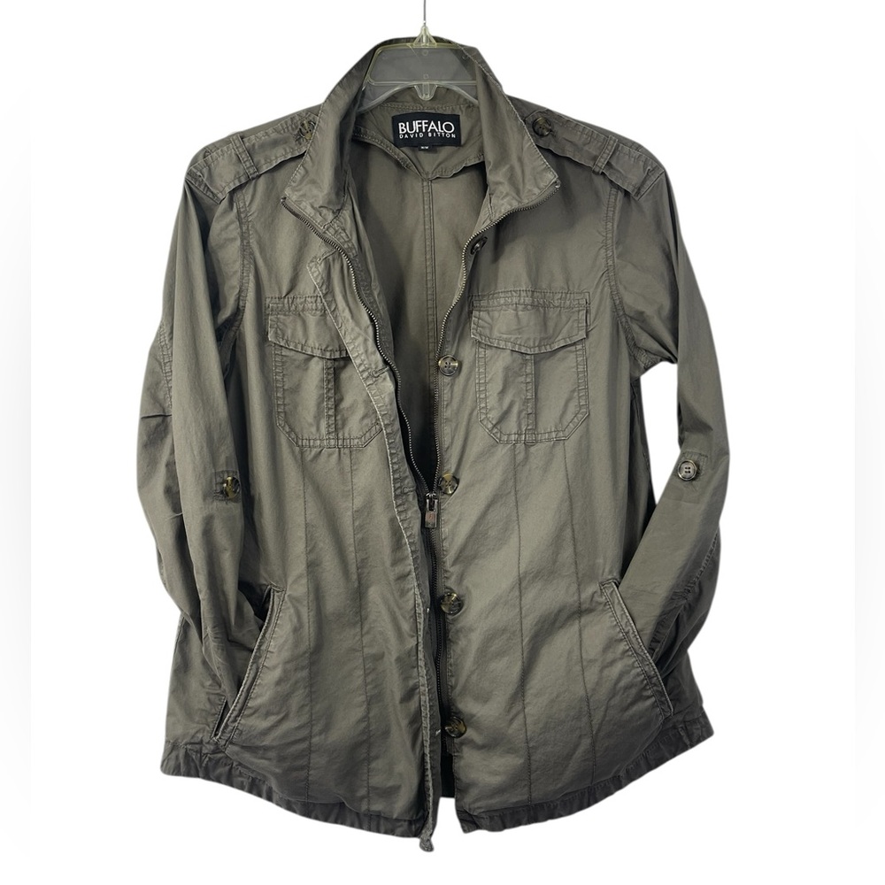David Bitton Buffalo green military style jacket. Size medium GUC - Picture 4 of 10